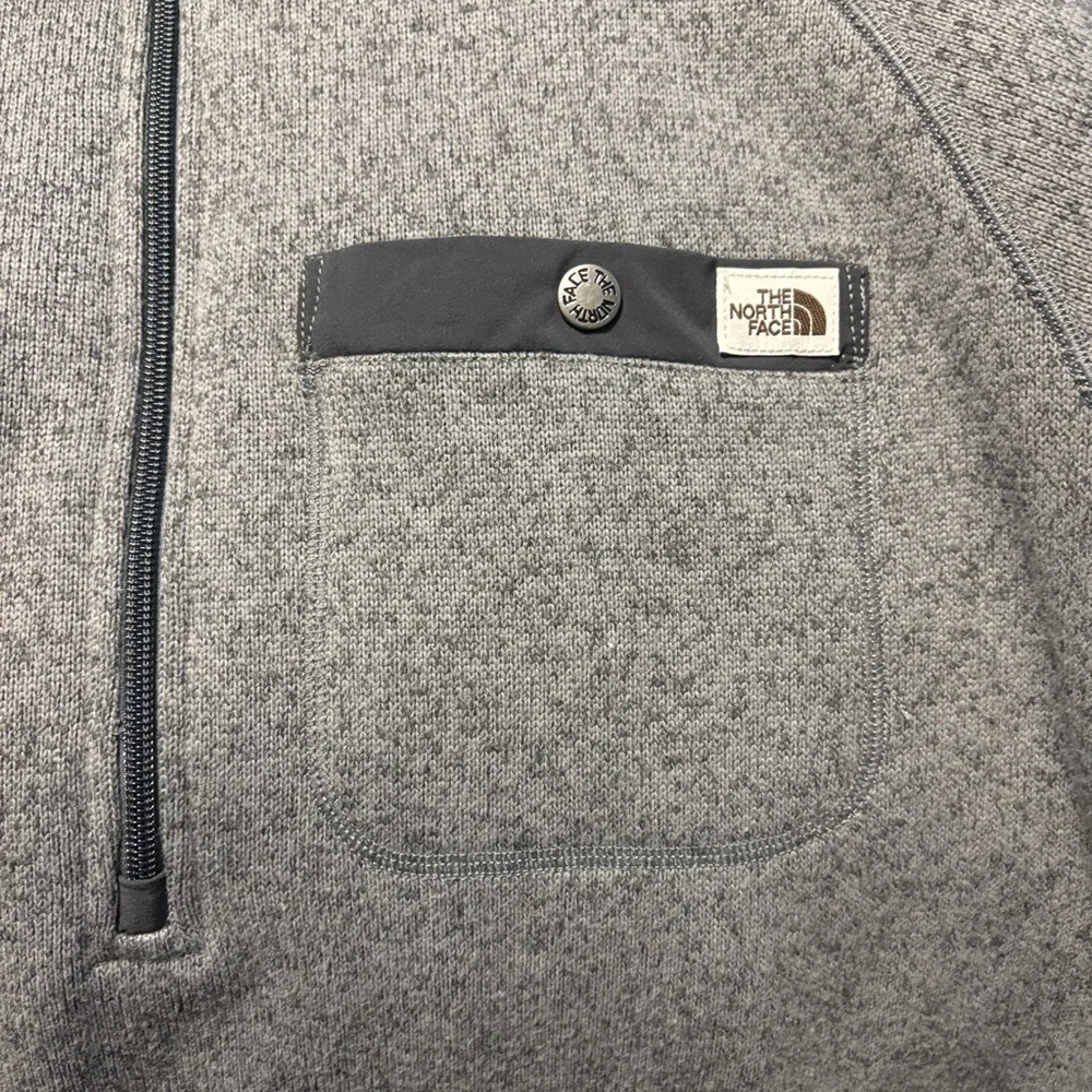 The North Face Men's 1/4 Snap Fleece Pullover L Gray Outdoors Gorpcore Hiking